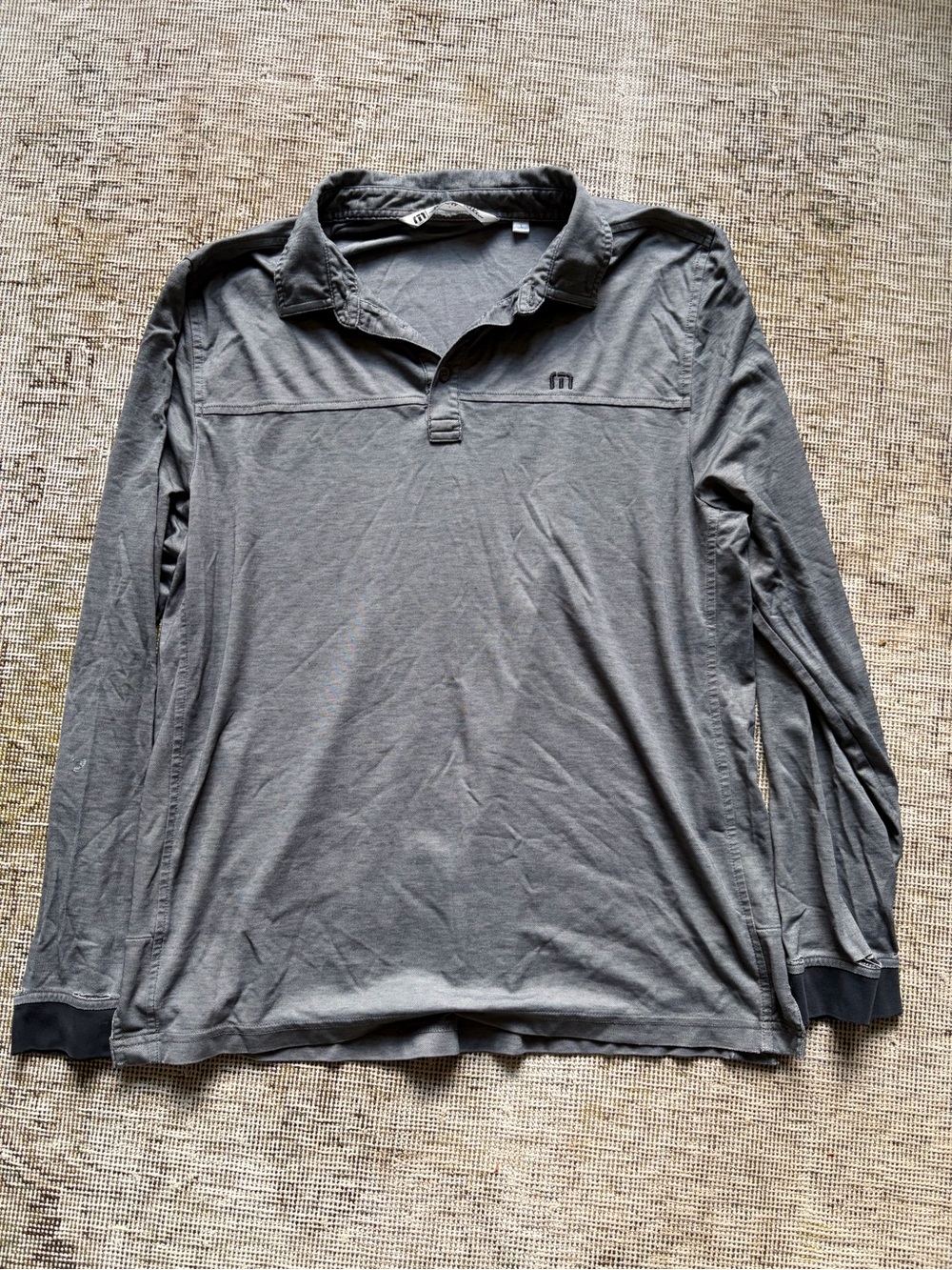 Travis Matthew Men's Long-Sleeve Polo - Charcoal Gray